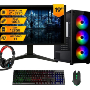 Pc Gamer Completo I7 3.4ghz 16gb Ssd 128gb 500w Monitor 19