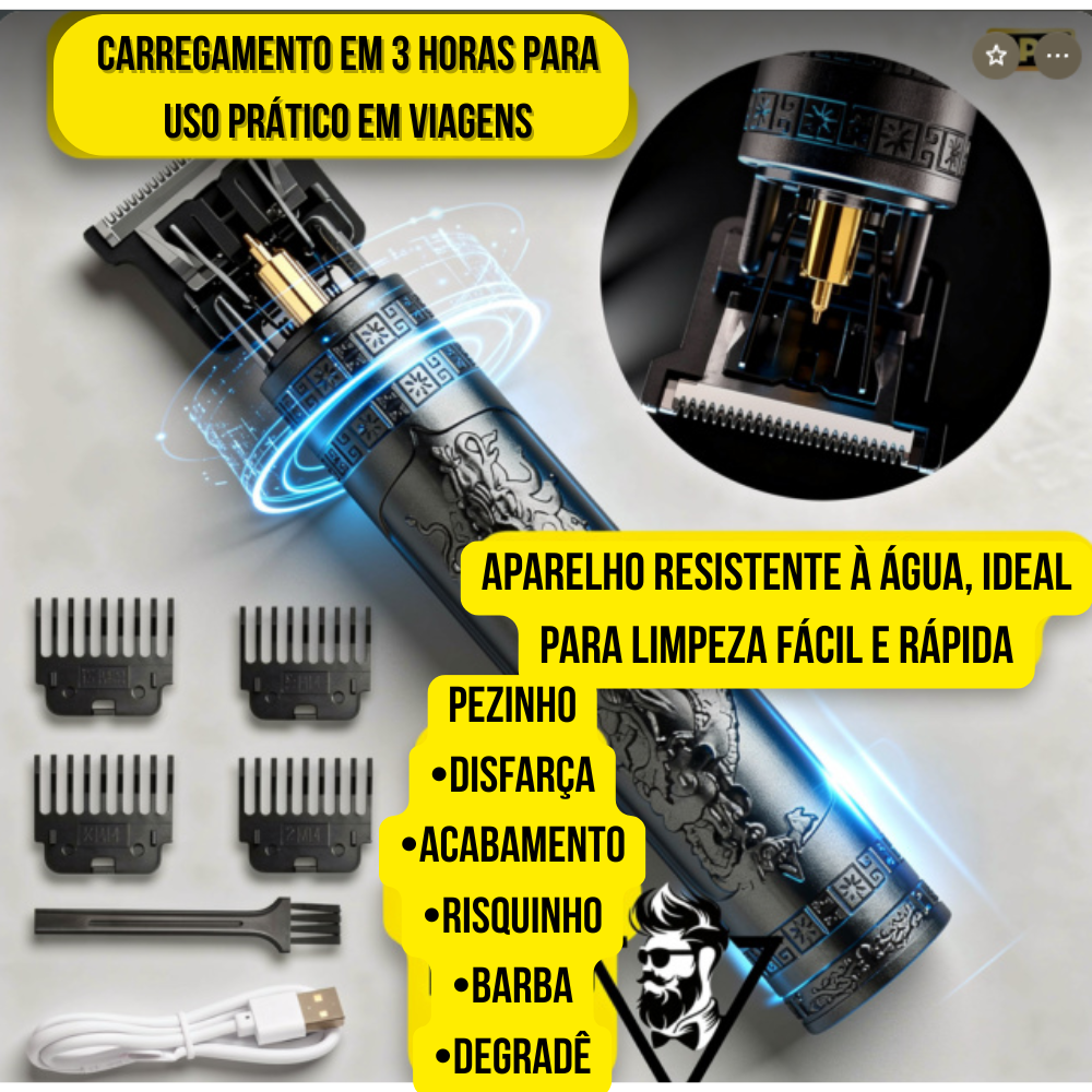 Máquina De Cortar Cabelo E Aparador De Barba Profissional - Imagem 3
