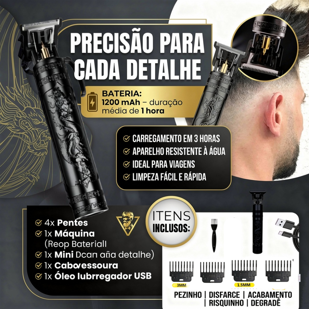 Máquina De Cortar Cabelo E Aparador De Barba Profissional - Imagem 5