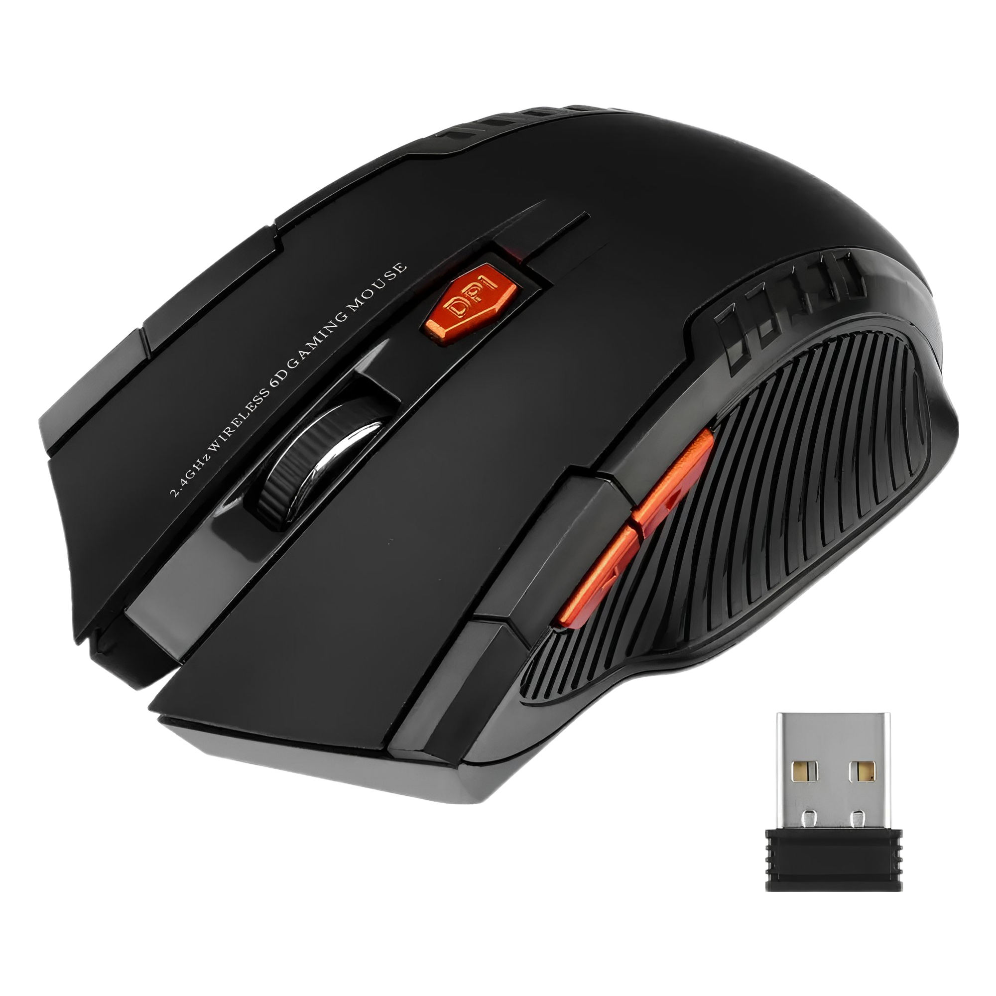 mouse gamer sem fio 2.4g 1600 dpi com 6 botões para pc e notebook