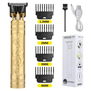 Maquina De Cortar Cabelo E Barba Retro T9 Profissional Sem Fio Recarregável Para Barba E Áreas Sensíveis
