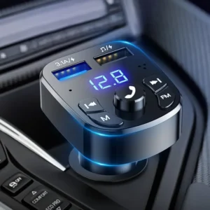 Transmissor FM Bluetooth 5.0 para Carro com Carregador USB Duplo e MP3 Player