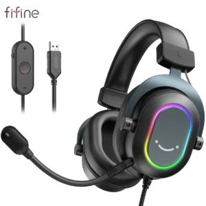 Headset Fifine Ampligame H6 RGB Com 3 Modos de Equalizacao