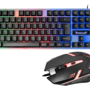 kit teclado e mouse gamer tgt rainbow rgb para pc setup