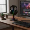suporte gamer para headset rgb mancer sh10 com usb premium suporte gamer para headset rgb mancer sh10 com usb premium