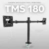 suporte articulado duplo de mesa zinnia tms 180 para 2 monitores