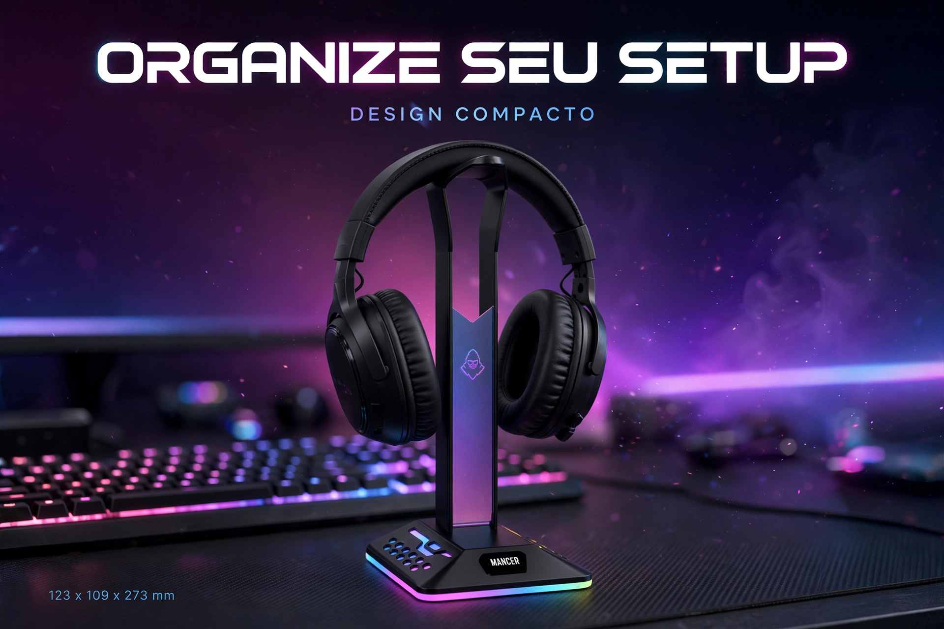 suporte headset mancer sh30u rgb led usb para setup gamer suporte headset mancer sh30u rgb led usb para setup gamer