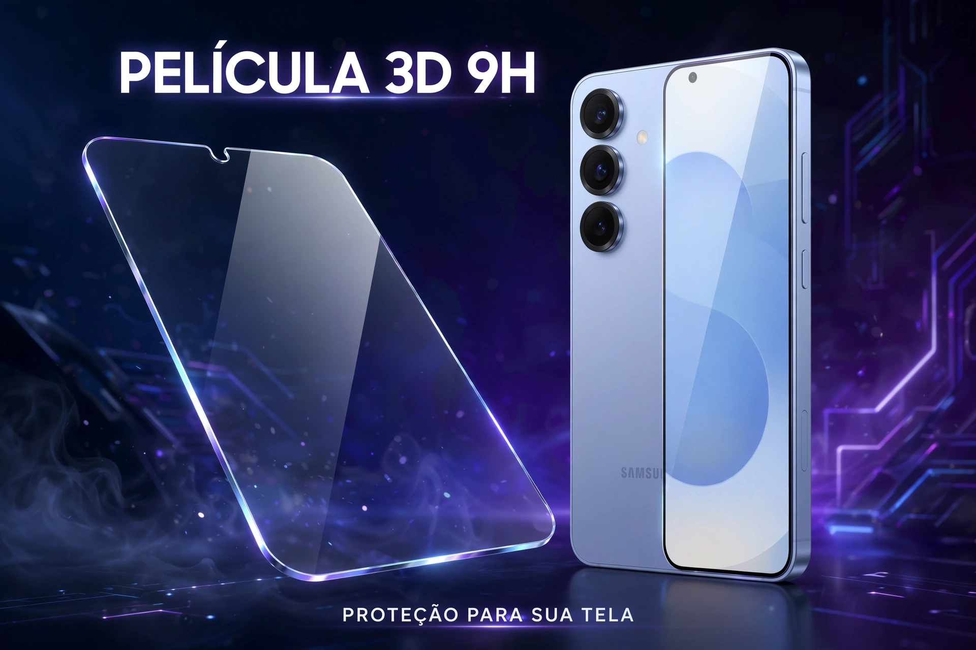 película 3d samsung s25 plus 9h vidro temperado anti impacto