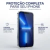 kit capinha transparente + pelicula vidro iphone 13 pro max