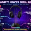 suporte headset mancer sh30u rgb led usb para setup gamer suporte headset mancer sh30u rgb led usb para setup gamer