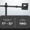 suporte articulado duplo de mesa zinnia tms 180 para 2 monitores