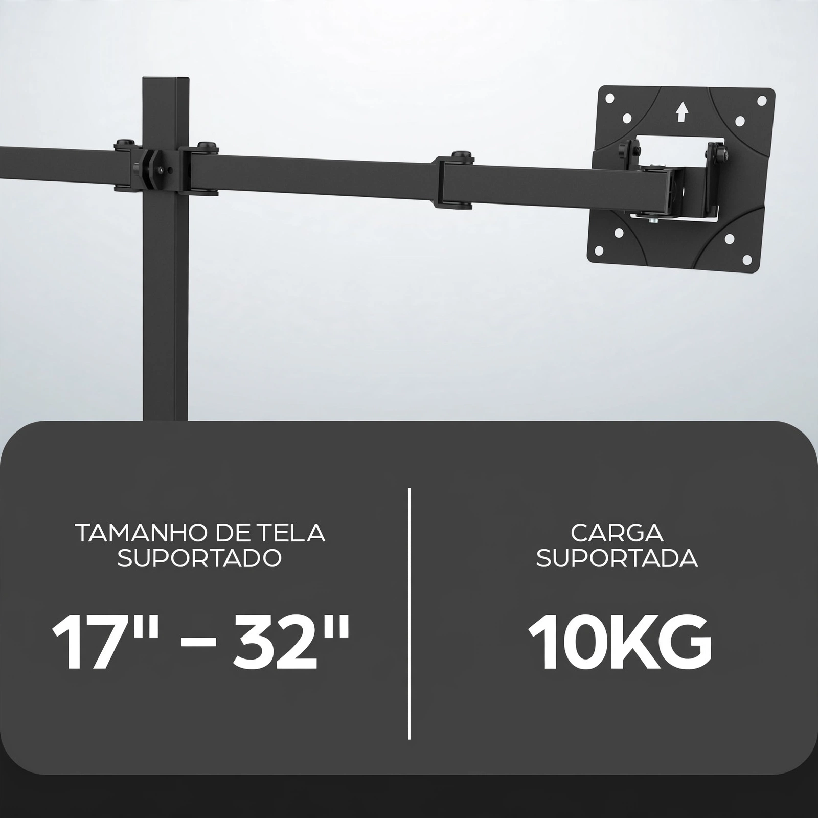 suporte articulado duplo de mesa zinnia tms 180 para 2 monitores