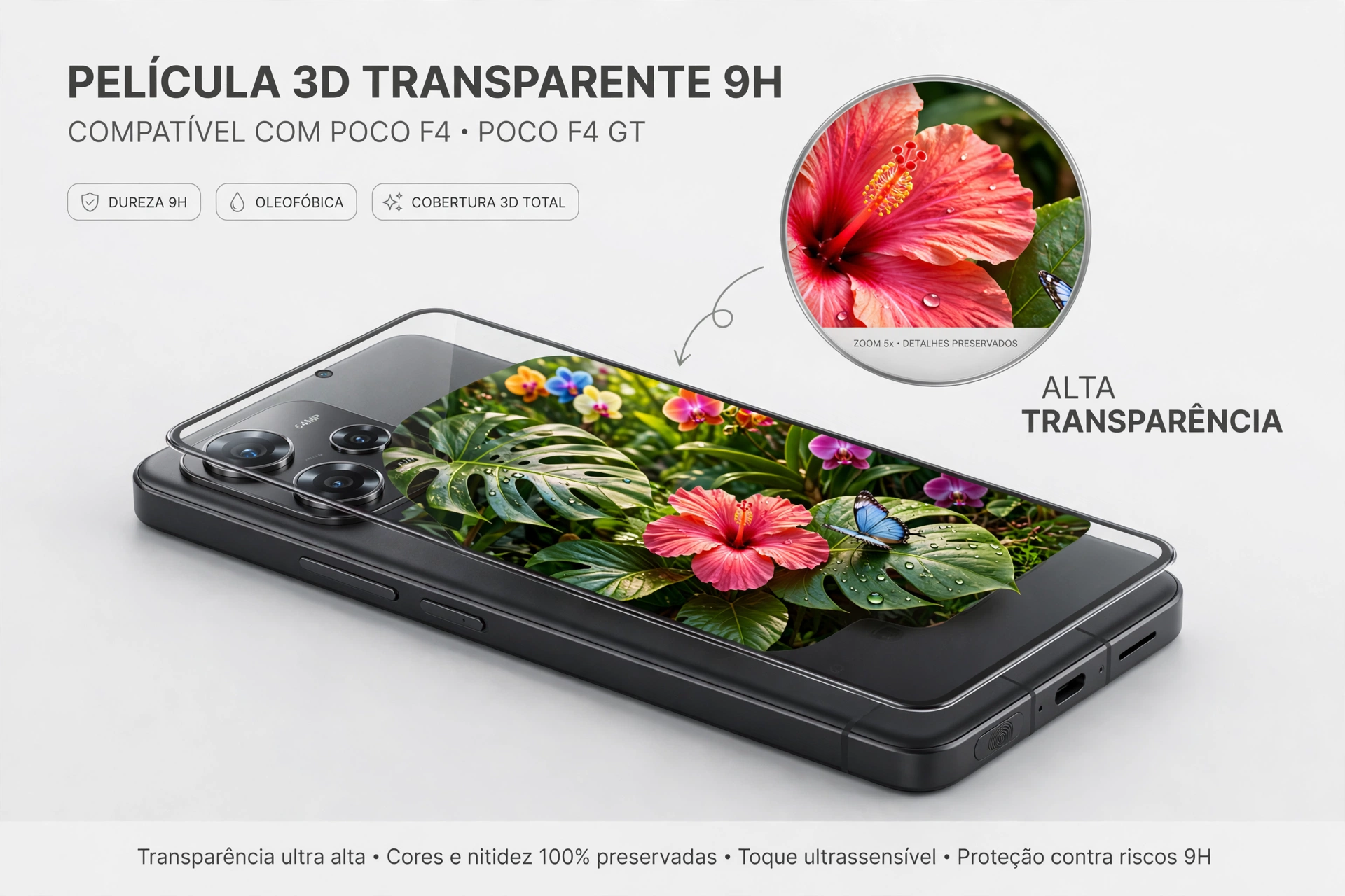 película 3d transparente 9h para xiaomi poco f4 f4 gt