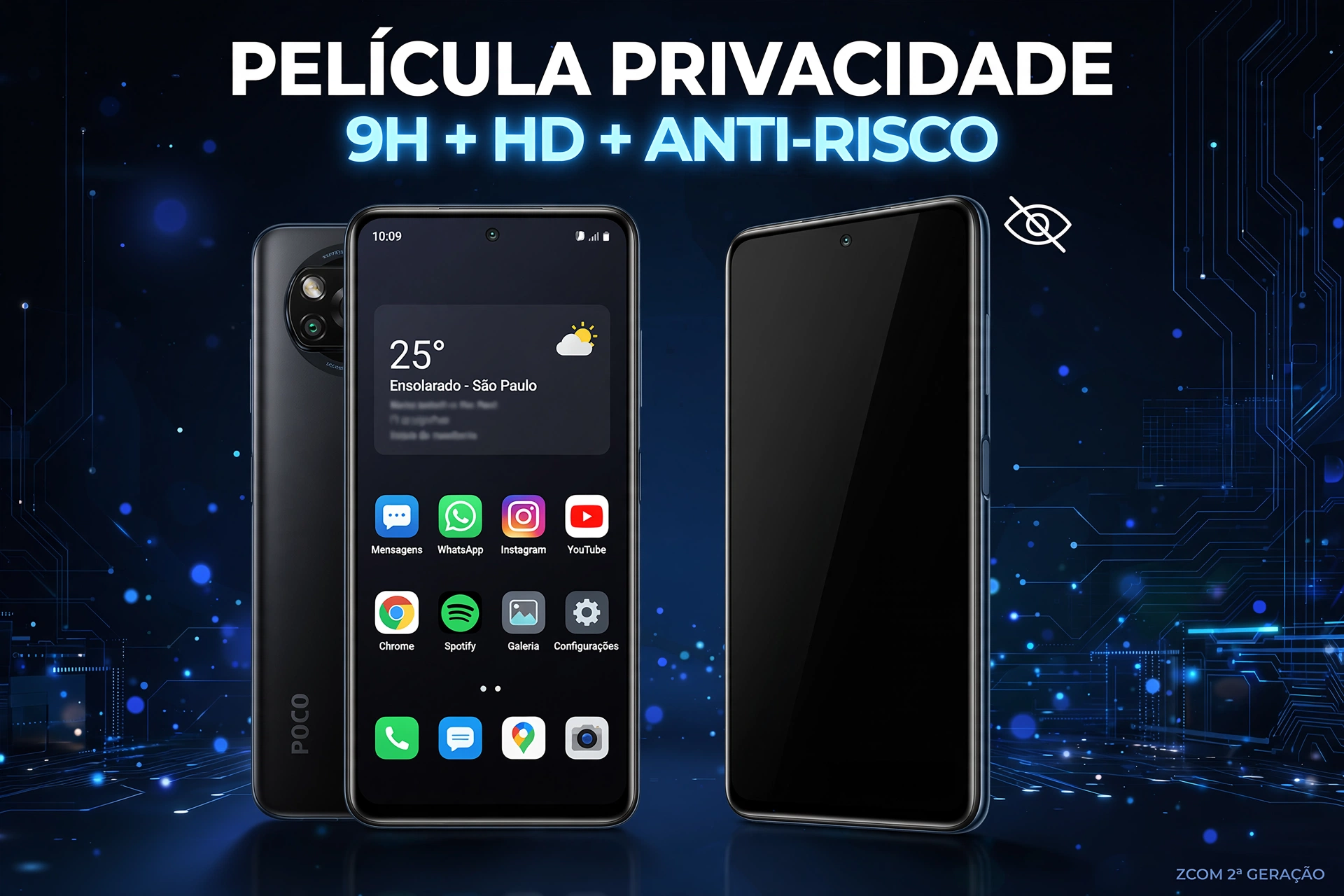 película de privacidade antispy poco x3 pro / poco x3 película de privacidade antispy poco x3 pro / poco x3