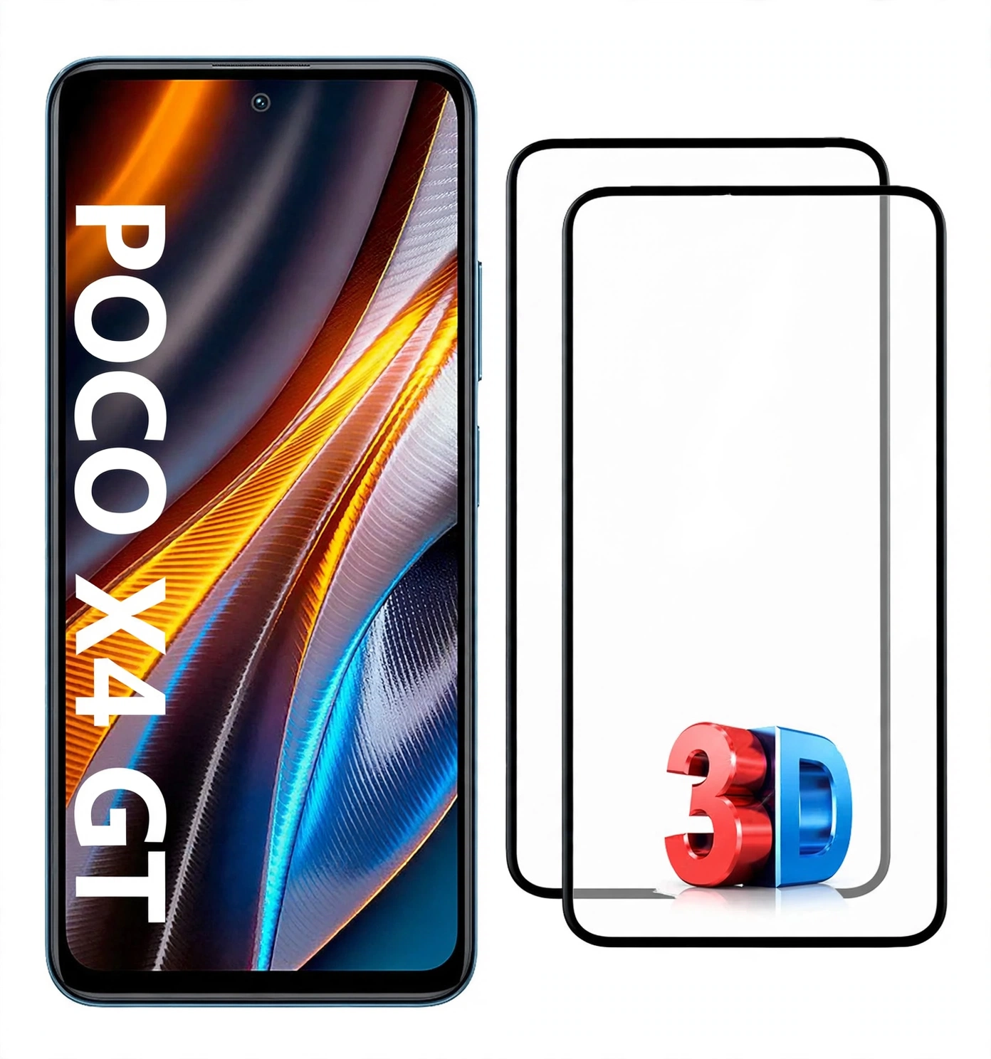 película de vidro 3d anti impacto compatível com poco x4 gt