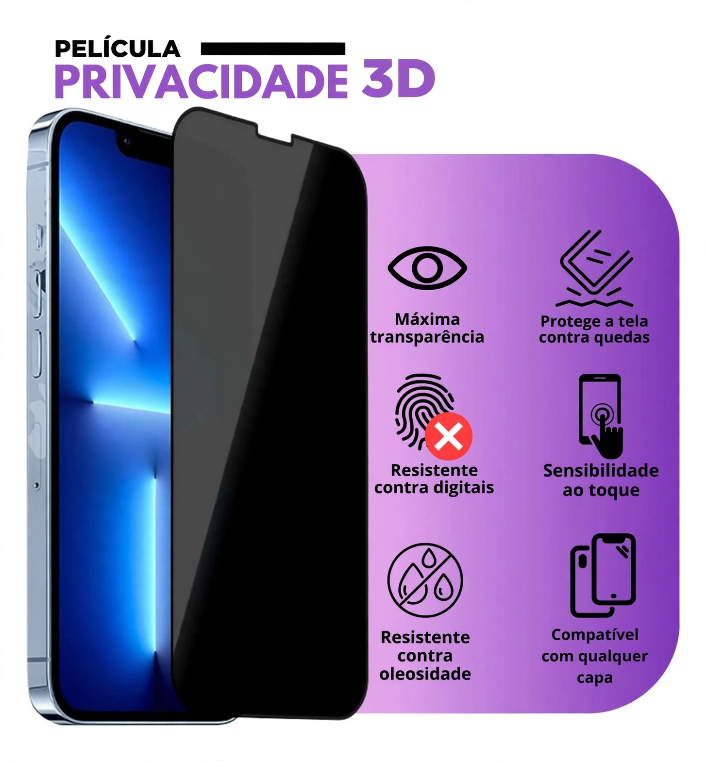 película privacy vidro temperado redmi note 9s 9 pro zcom 9h