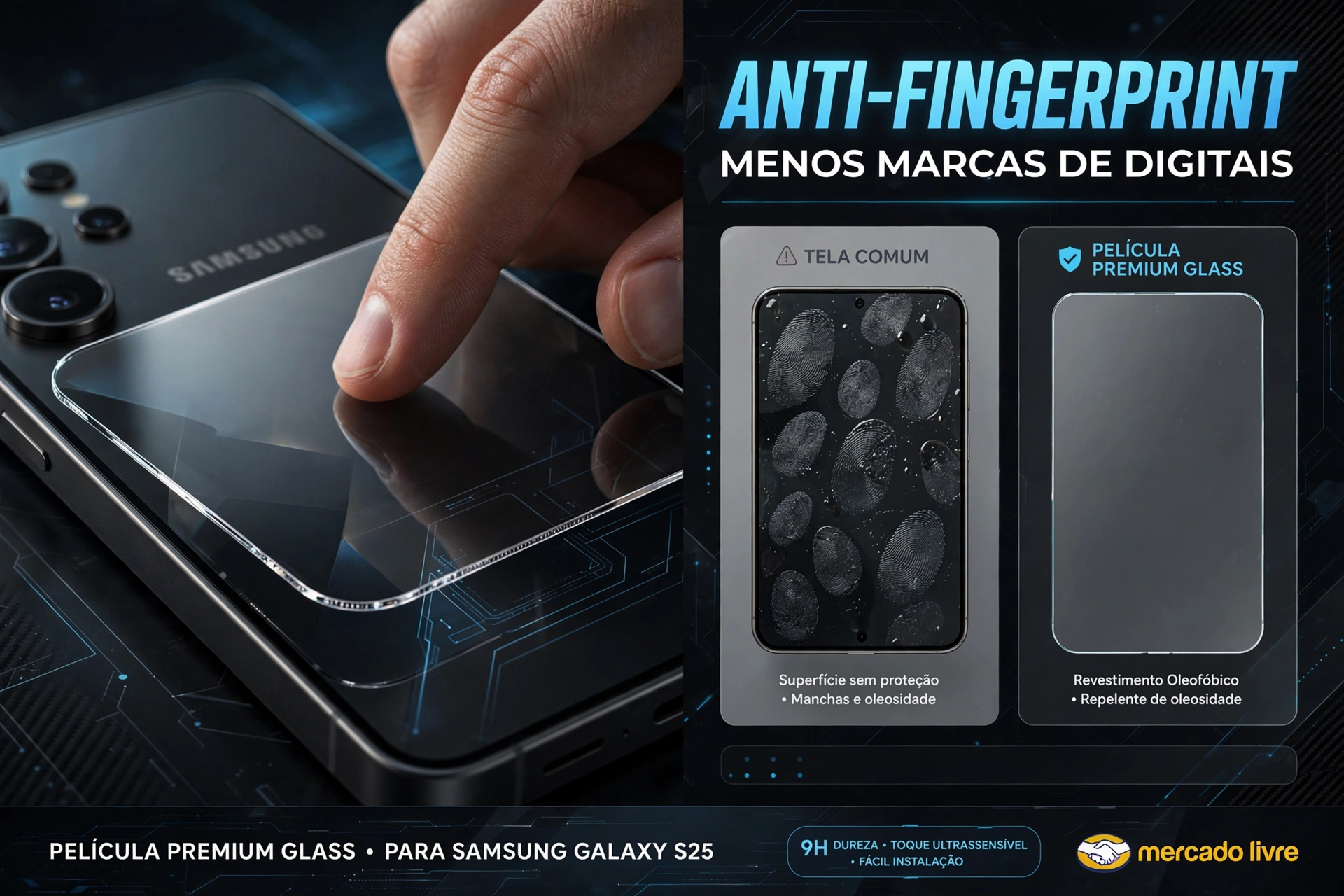 película privacidade samsung galaxy s25 plus anti impacto