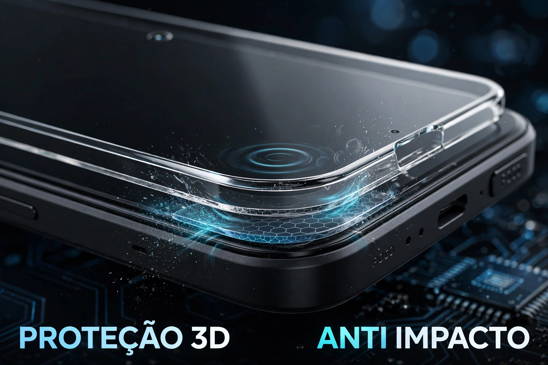 película de vidro 3d anti impacto compatível com poco x4 gt