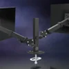 suporte articulado duplo de mesa zinnia tms 180 para 2 monitores